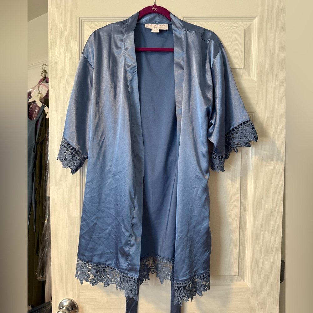 Birdy grey getting ready robe wedding bride